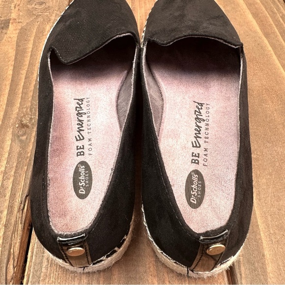 LIKE NEW Dr. Scholl’s Black Low Platform Slip On Espadrilles Size 9.5 Medium - Picture 8 of 11